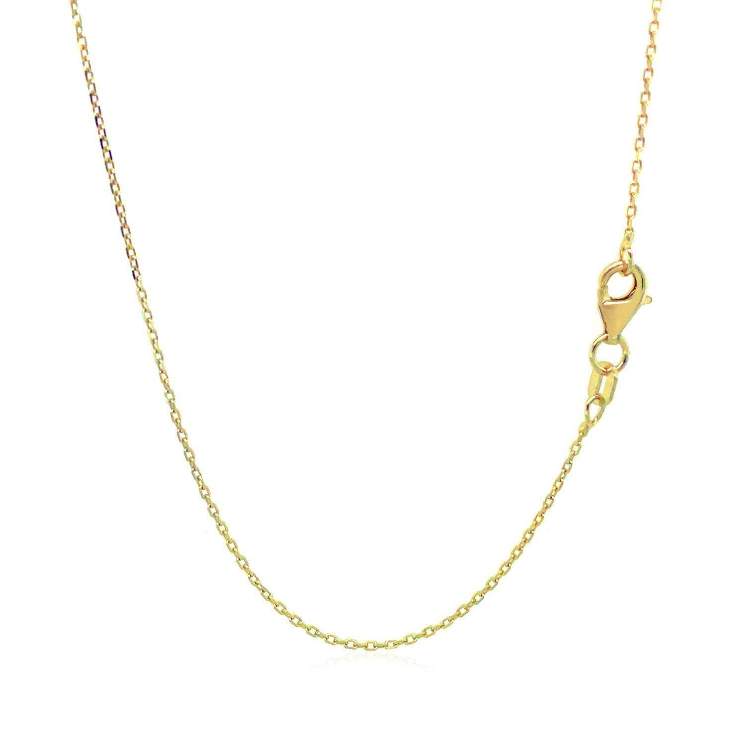 14k Yellow Gold Diamond Cut Cable Link Chain 0.8mm Bids.com