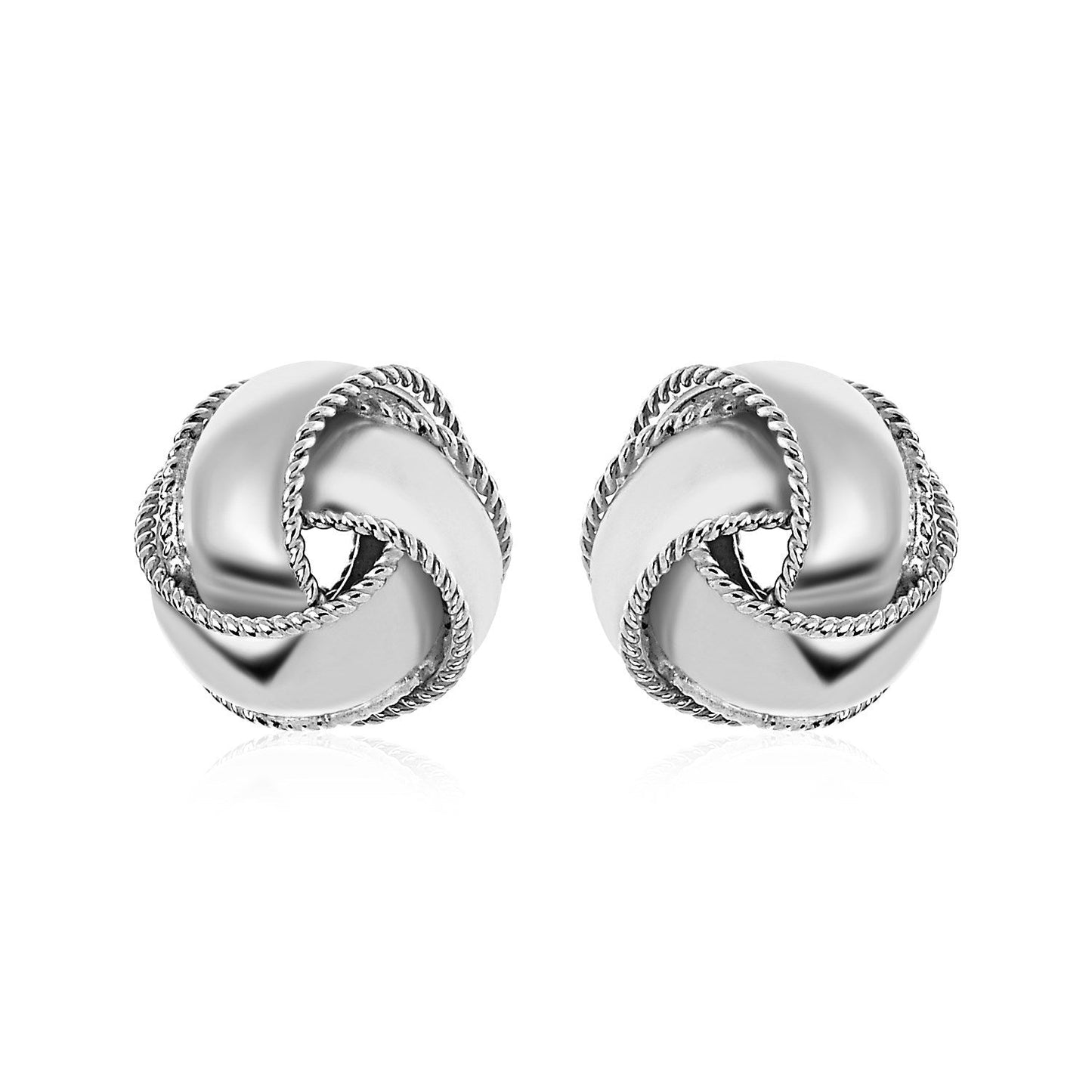 Textured and Polished Love Knot Earrings in Sterling Silver Bids.com