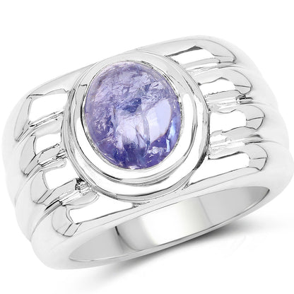 3.55 Carat Genuine Tanzanite .925 Sterling Silver Ring Bids.com