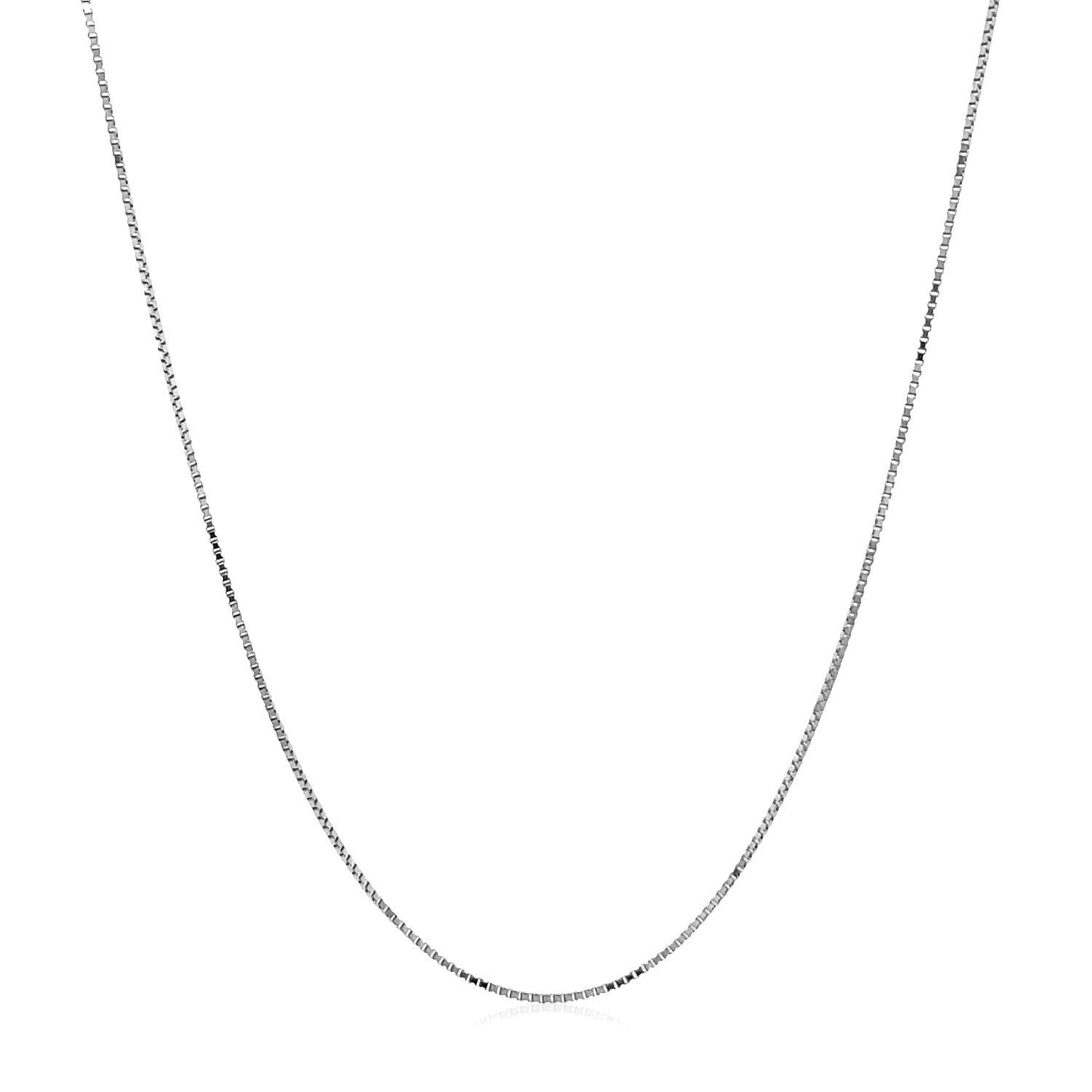 Double Extendable Box Chain in 14k White Gold (0.6mm) Bids.com