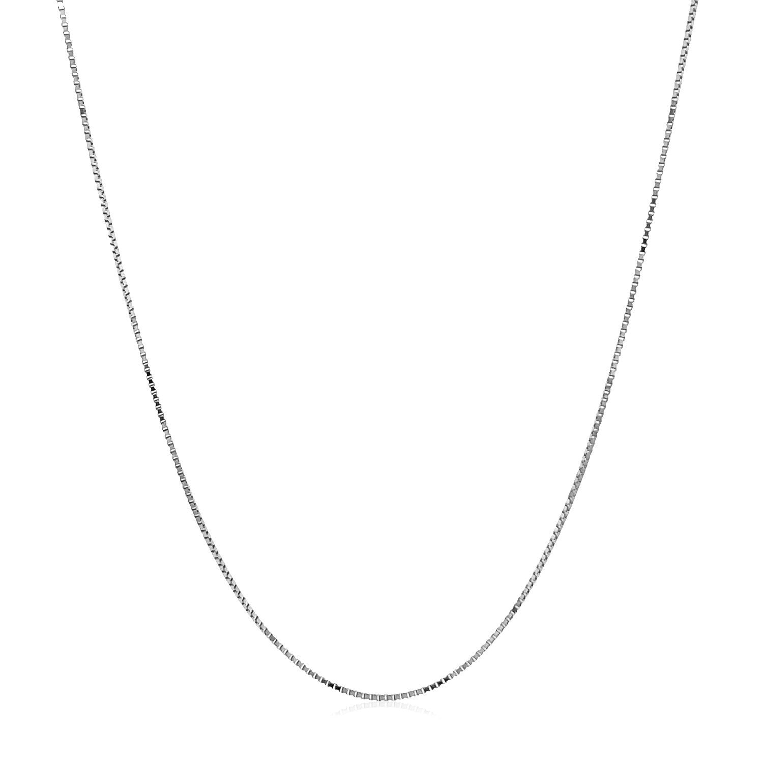 Double Extendable Box Chain in 14k White Gold (0.6mm) Bids.com