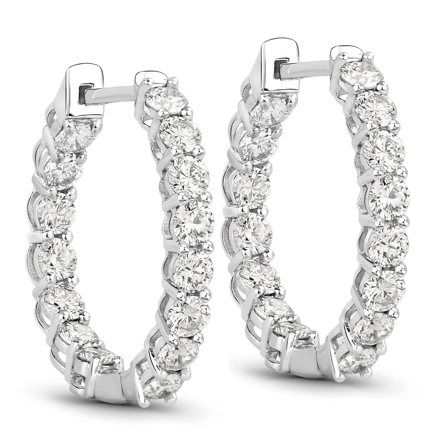 2.04 Carat Genuine Lab Grown Diamond 14K White Gold Earrings Bids.com
