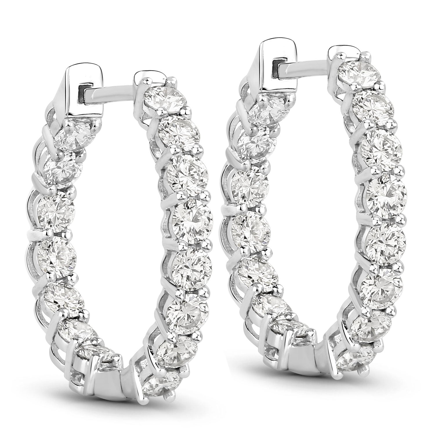 2.04 Carat Genuine Lab Grown Diamond 14K White Gold Earrings Bids.com