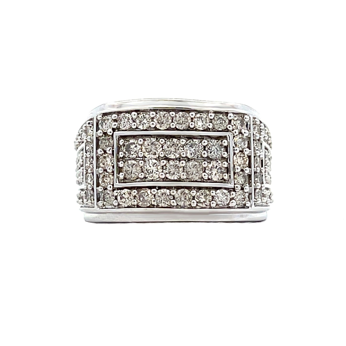 Natural 2.04ct Diamond Mens Ring 10KT White Gold Bids.com