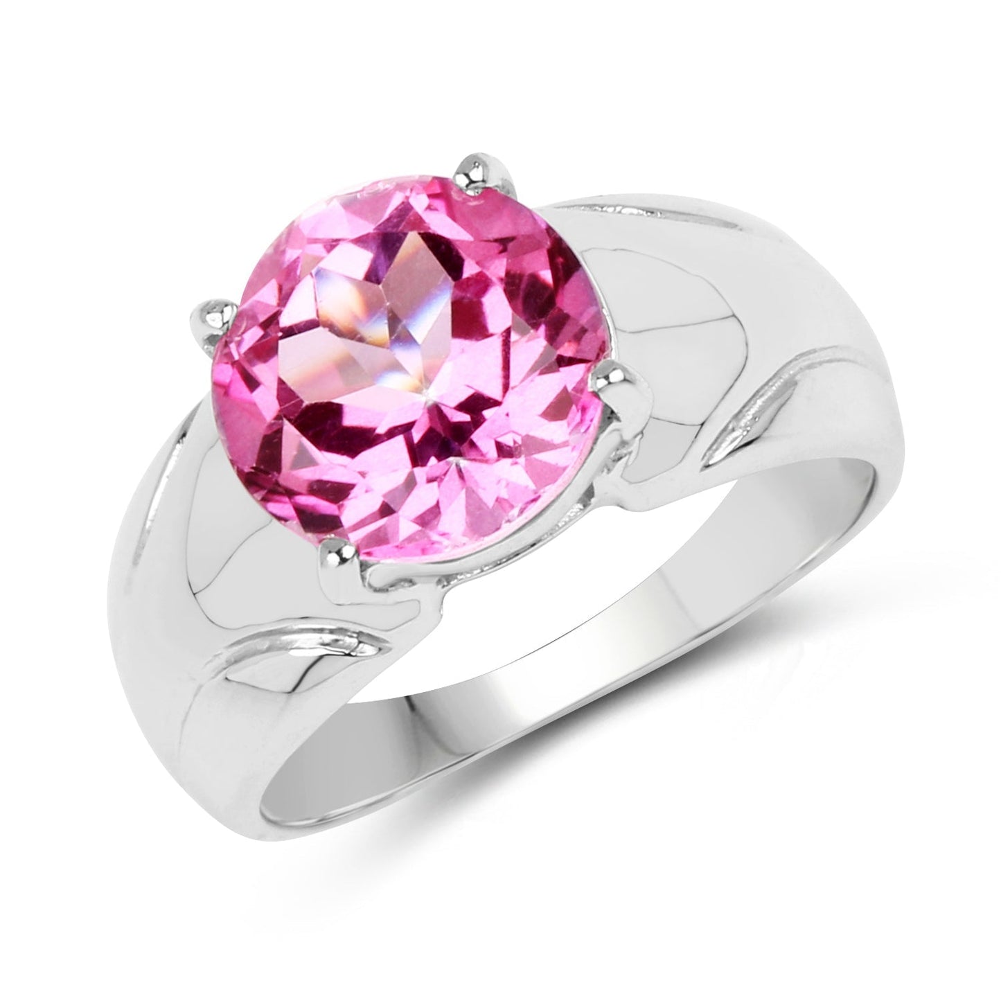 4.55 Carat Genuine Pink Topaz .925 Sterling Silver Ring Bids.com