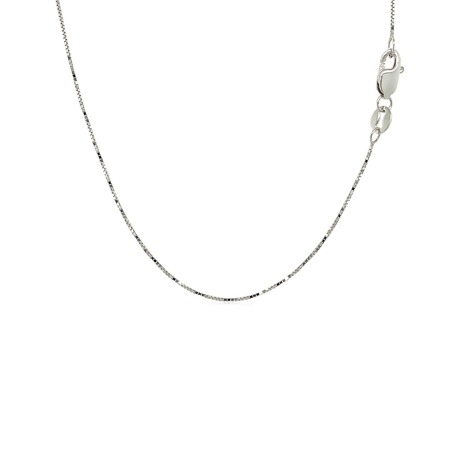 18k White Gold Box Chain 0.6mm Bids.com