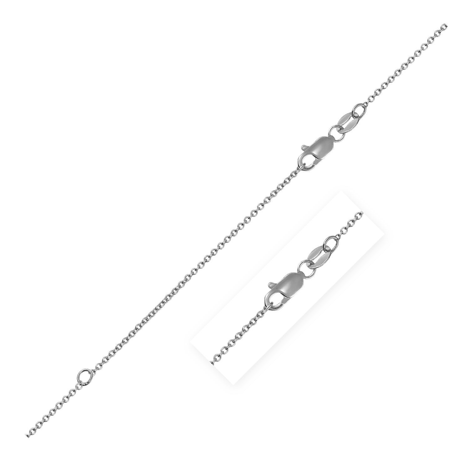 Extendable Cable Chain in 18k White Gold (1.00 mm) Bids.com