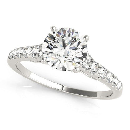 14k White Gold Diamond Engagement Ring With Single Row Band (1 3/4 cttw) Bids.com