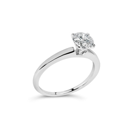 14K White Gold 1.0 Cttw Round Lab Grown Diamond 4 Prong Solitaire Engagement Ring (F-G Color, VS2-SI1 Clarity) - Ring Size 7 Bids.com