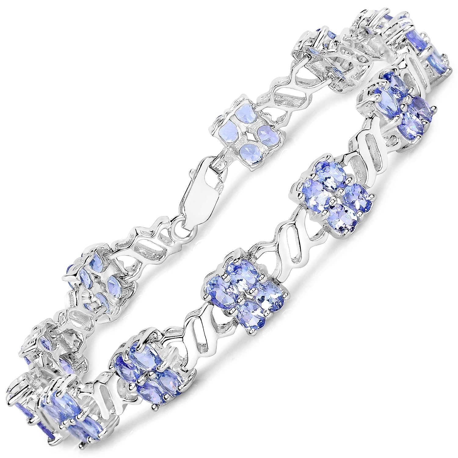 8.16 Carat Genuine Tanzanite .925 Sterling Silver Bracelet Bids.com