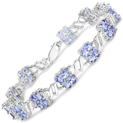 8.16 Carat Genuine Tanzanite .925 Sterling Silver Bracelet Bids.com