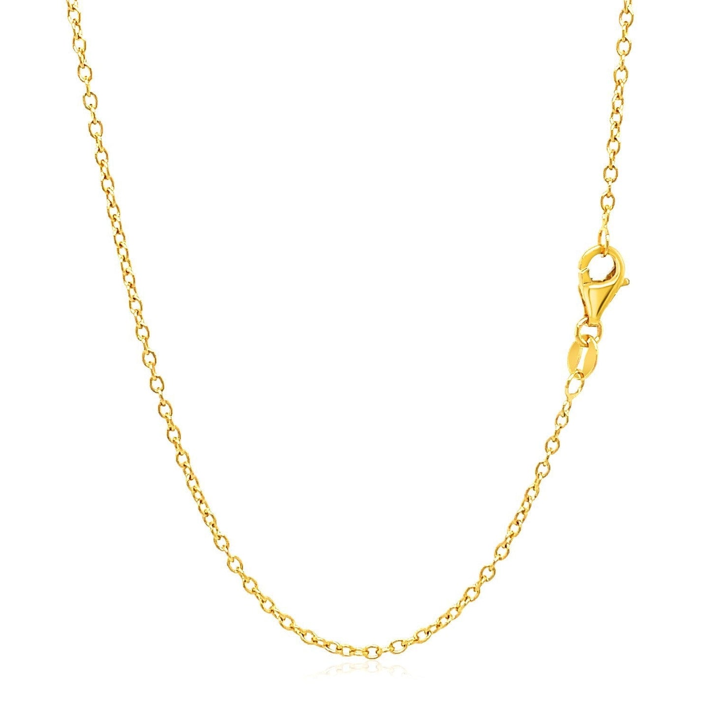 18k Yellow Gold Round Cable Link Chain 1.5mm Bids.com