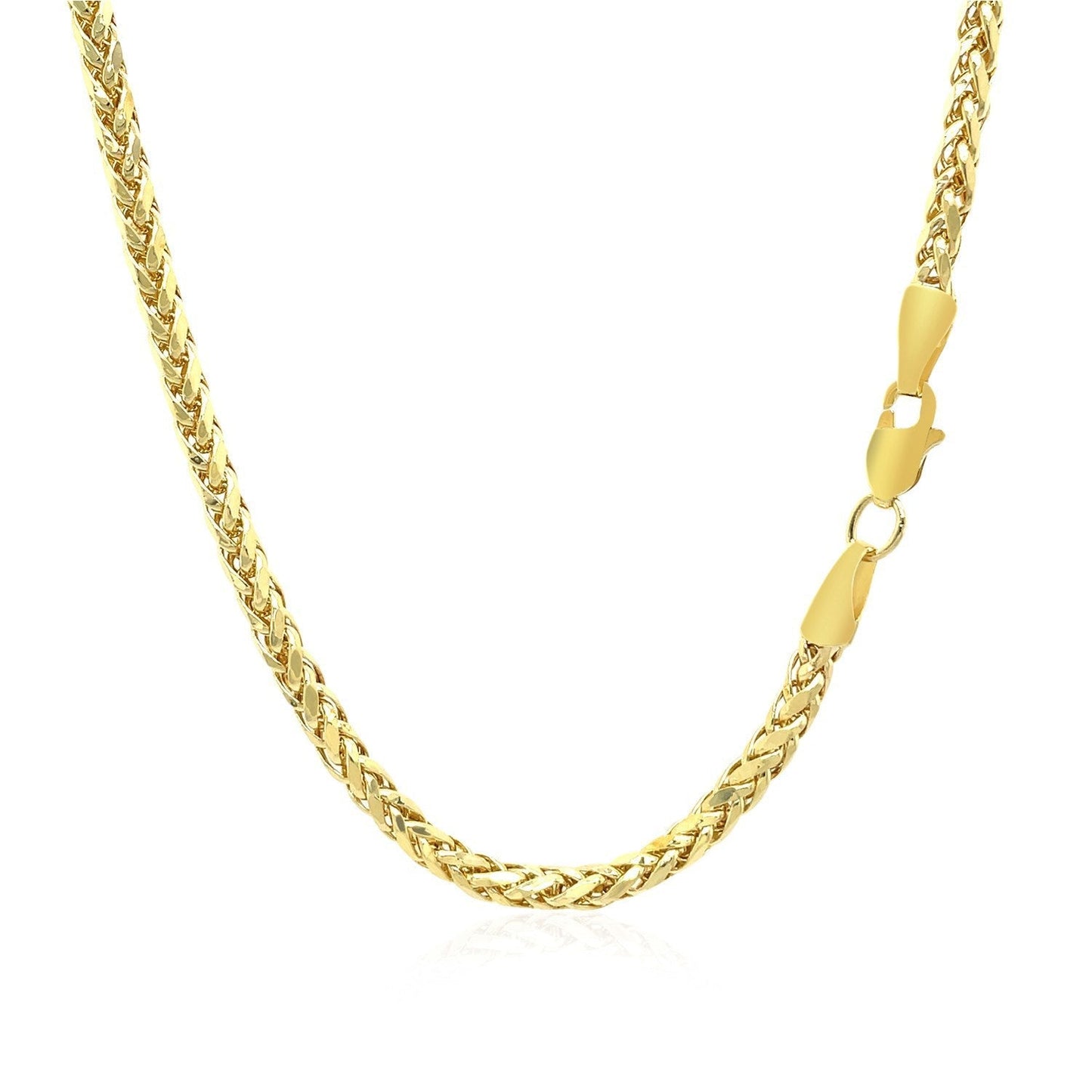 2.7mm 14k Yellow Gold Lite Diamond Cut Round Franco Chain Bids.com