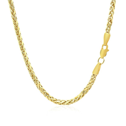 2.7mm 14k Yellow Gold Lite Diamond Cut Round Franco Chain Bids.com