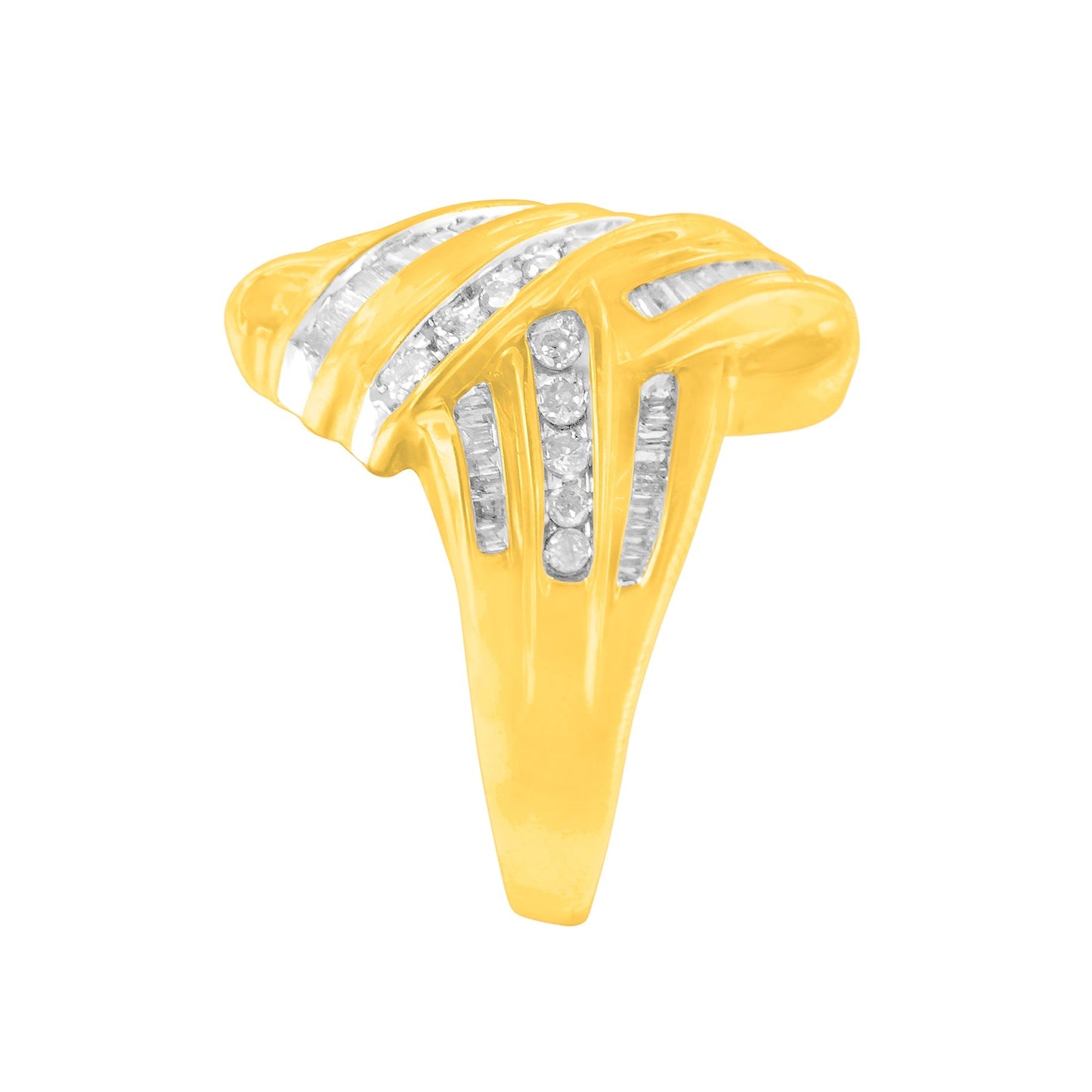 10K Yellow Gold Diamond Bypass Ring (1.0 cttw, H-I Color, I2-I3 Clarity) Bids.com
