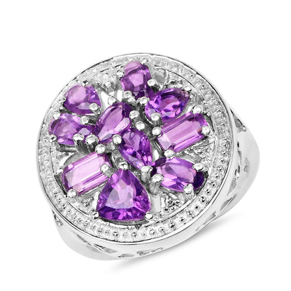 2.76 Carat Genuine Amethyst .925 Sterling Silver Ring Bids.com