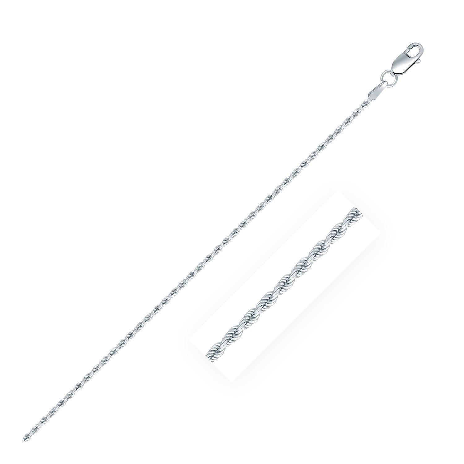 Sterling Silver 1.4mm Diamond Cut Rope Style Chain Bids.com