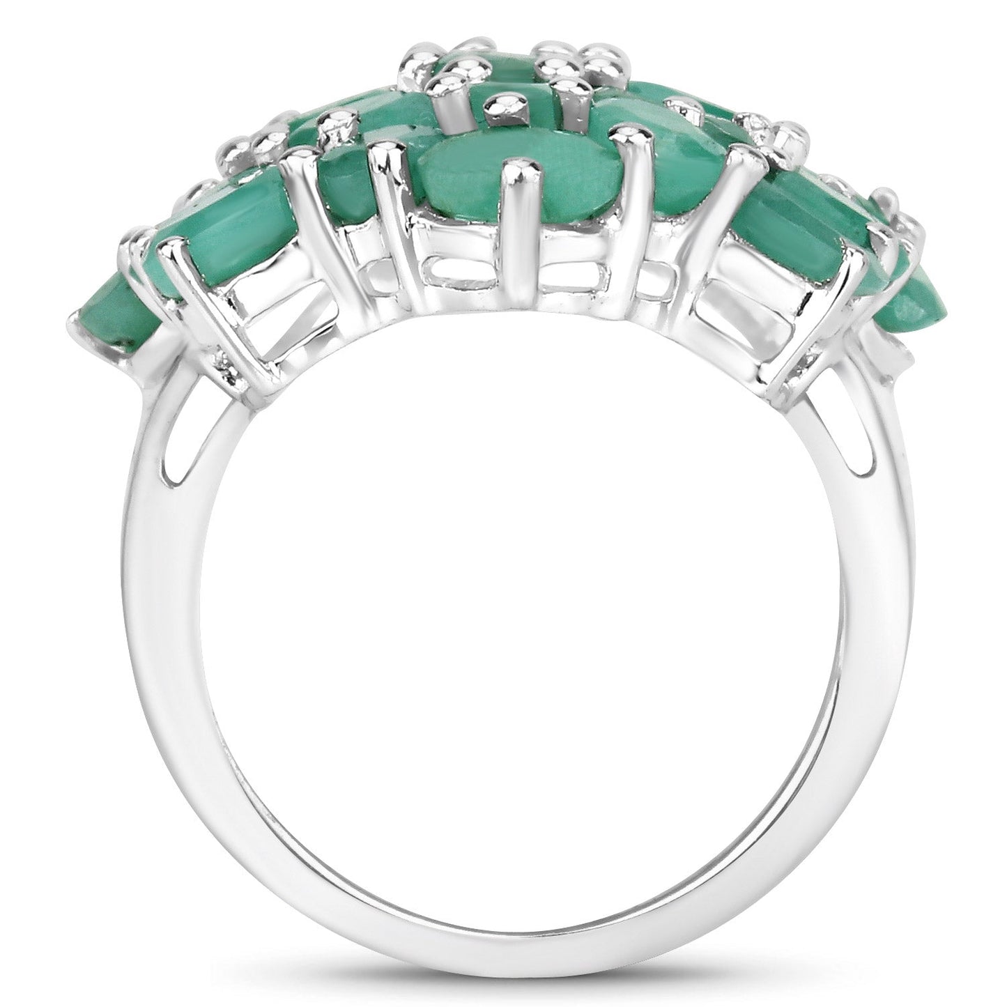 5.88 Carat Genuine Emerald .925 Sterling Silver Ring Bids.com