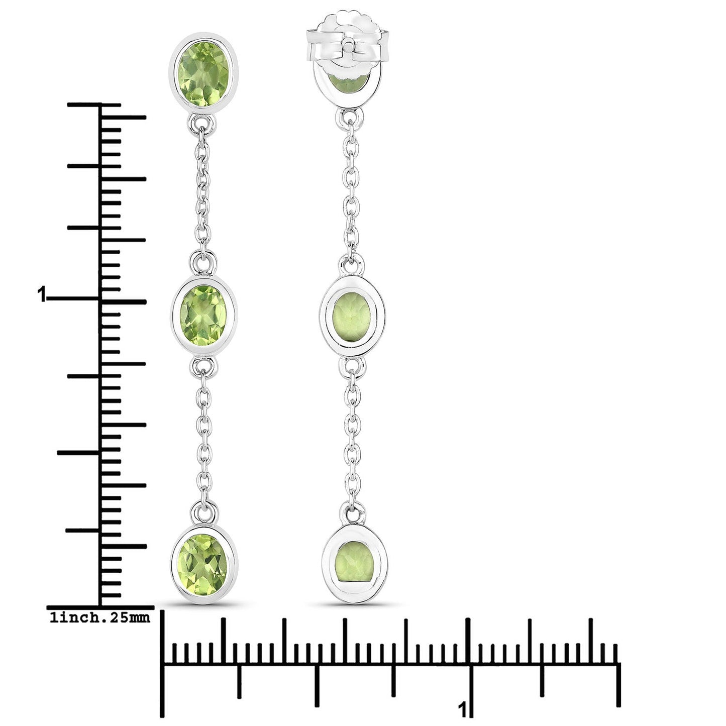 2.10 Carat Genuine Peridot .925 Sterling Silver Earrings Bids.com