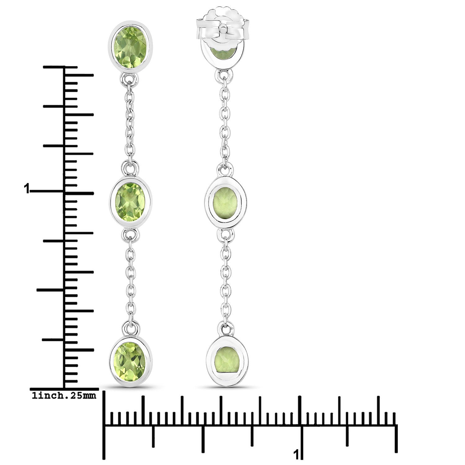 2.10 Carat Genuine Peridot .925 Sterling Silver Earrings Bids.com