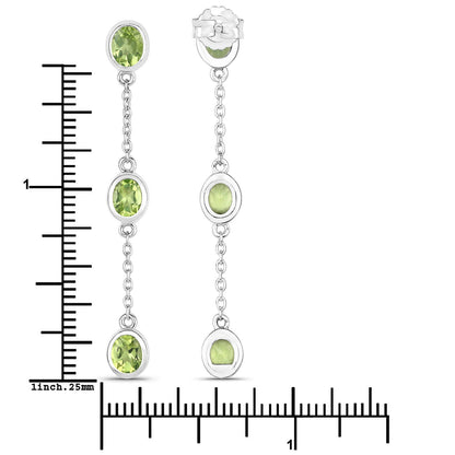 2.10 Carat Genuine Peridot .925 Sterling Silver Earrings Bids.com
