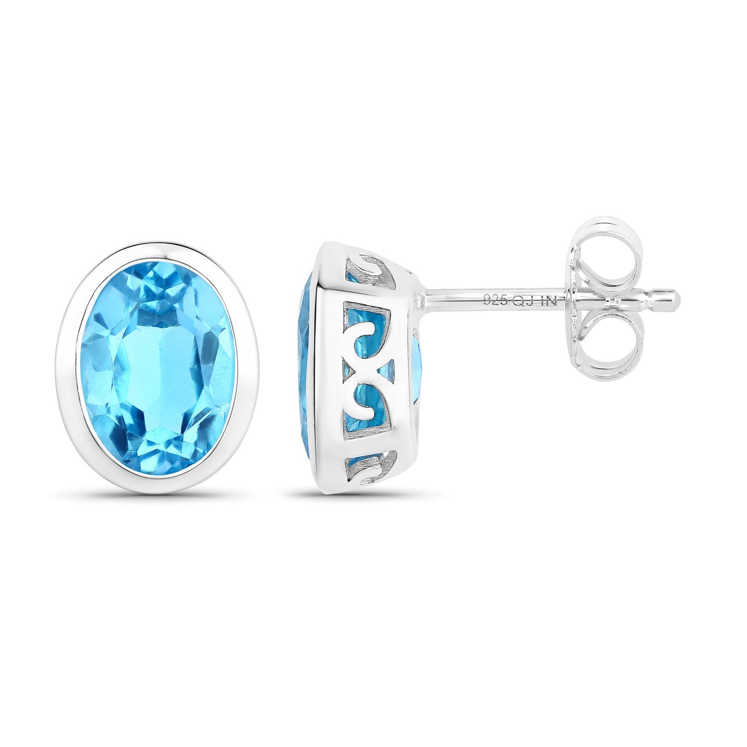 4.00 Carat Genuine Swiss Blue Topaz .925 Sterling Silver Earrings Bids.com