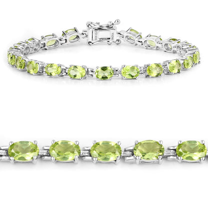 8.61 Carat Genuine Peridot .925 Sterling Silver Bracelet Bids.com
