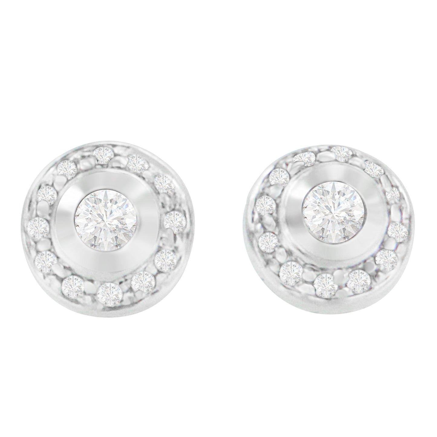 14K White Gold 1/3 cttw Round Cut Diamond Earrings (H-I, SI2-I1) Bids.com