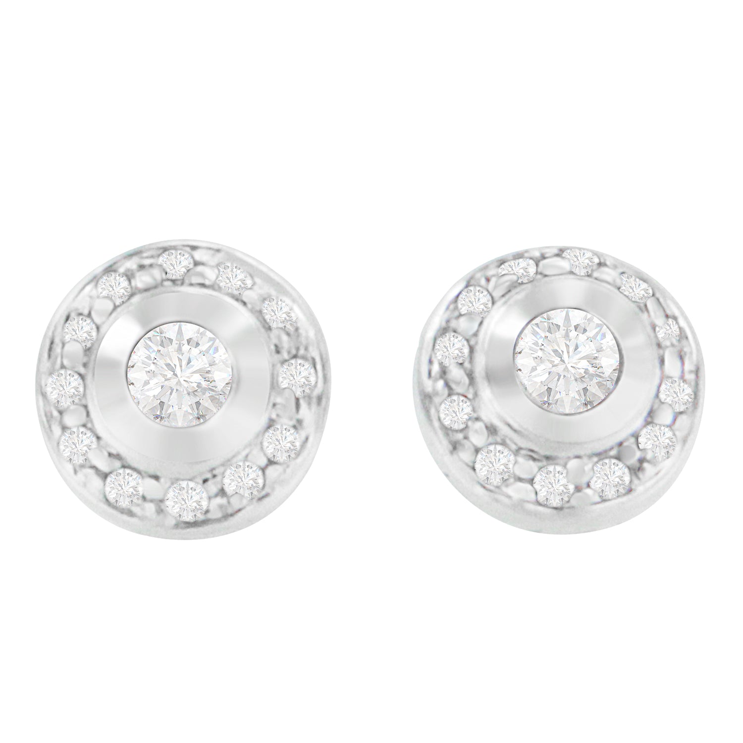 14K White Gold 1/3 cttw Round Cut Diamond Earrings (H-I, SI2-I1) Bids.com