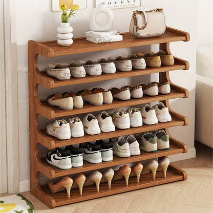 Bamboo Shoe Rack Organizer – 5 or 6 Tier, Space-Saving Storage DailySale