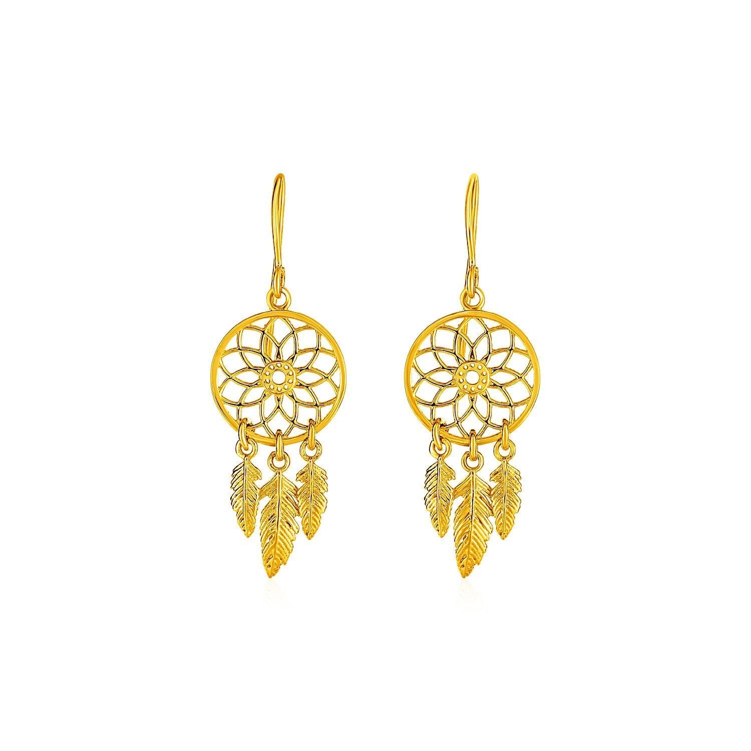 Dream Catcher Earrings in 14k Yellow Gold Bids.com