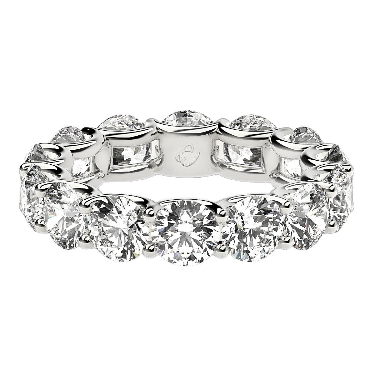 Round Cut Lab Grown Diamond Eternity Ring in 14k White Gold (6 cttw FG/VS2) Bids.com