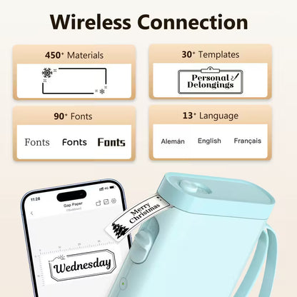 P21 Wireless Thermal Label Maker – Portable USB Printer with Paper Roll, Rechargeable & Ink-Free DailySale