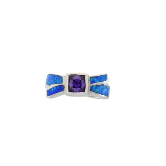 Genuine Created Opal Ring Sterling Silver Bids.com