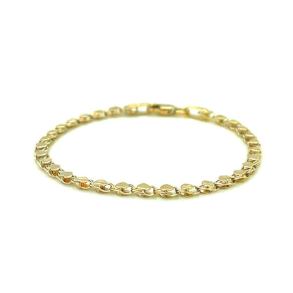 2.9mm 14k Yellow Gold Heart Anklet Bids.com