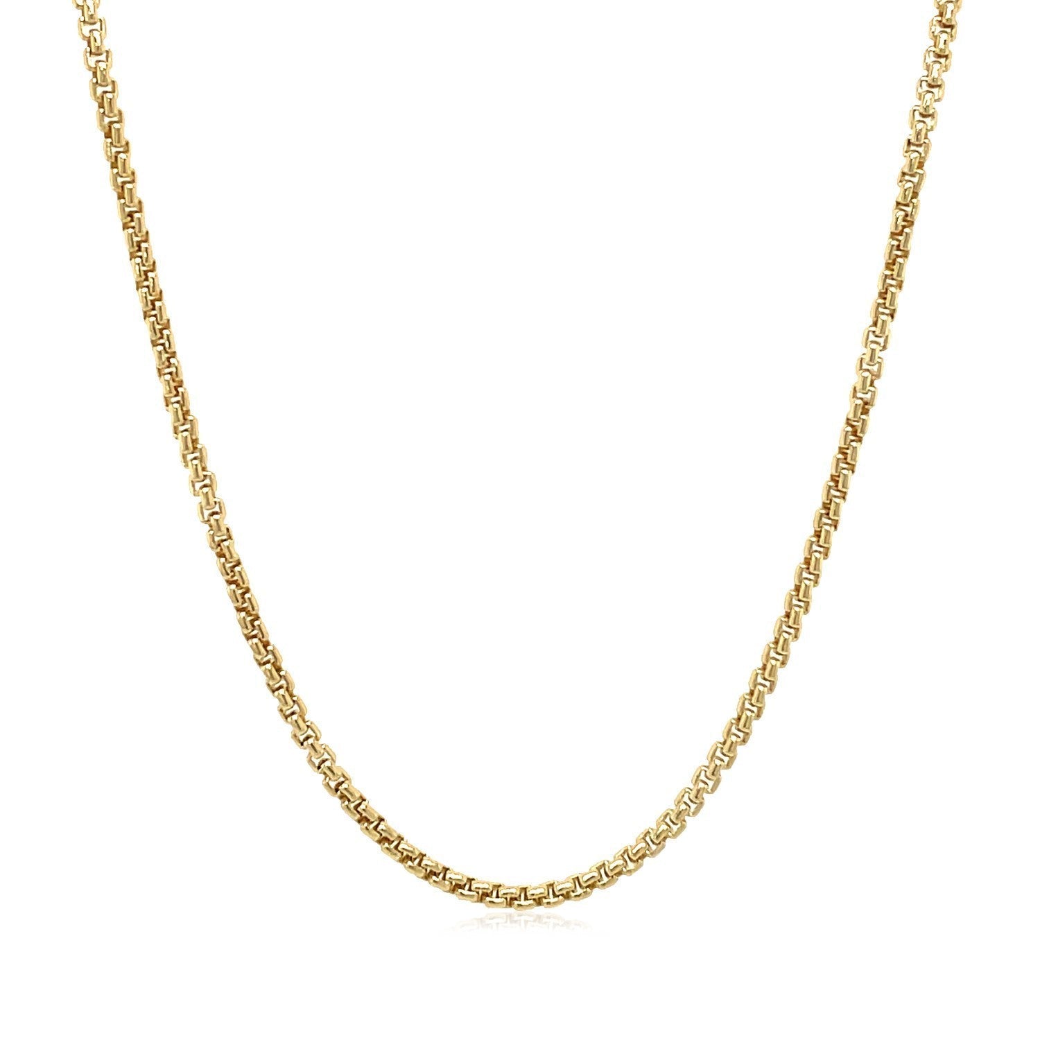 14k Yellow Gold Solid Round Box Chain 1.6 mm Bids.com