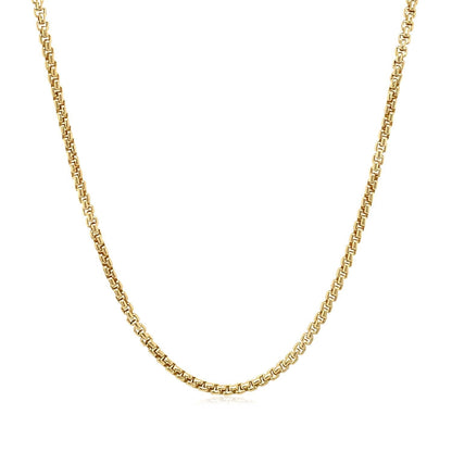 14k Yellow Gold Solid Round Box Chain 1.6 mm Bids.com
