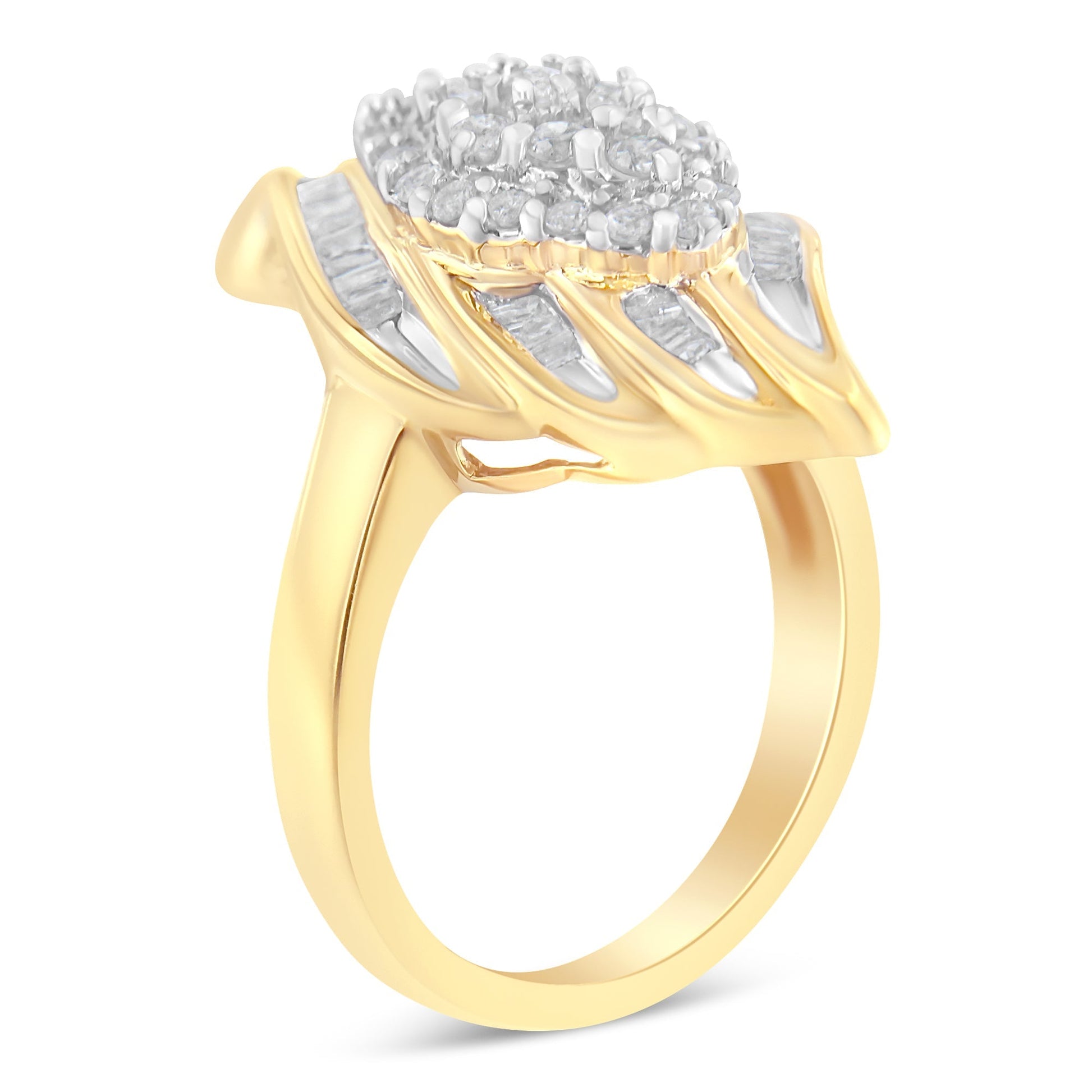 10K Yellow Gold Diamond Cocktail Ring (3/4 Cttw, I-J Color, I2-I3 Clarity) - Size 8 Bids.com