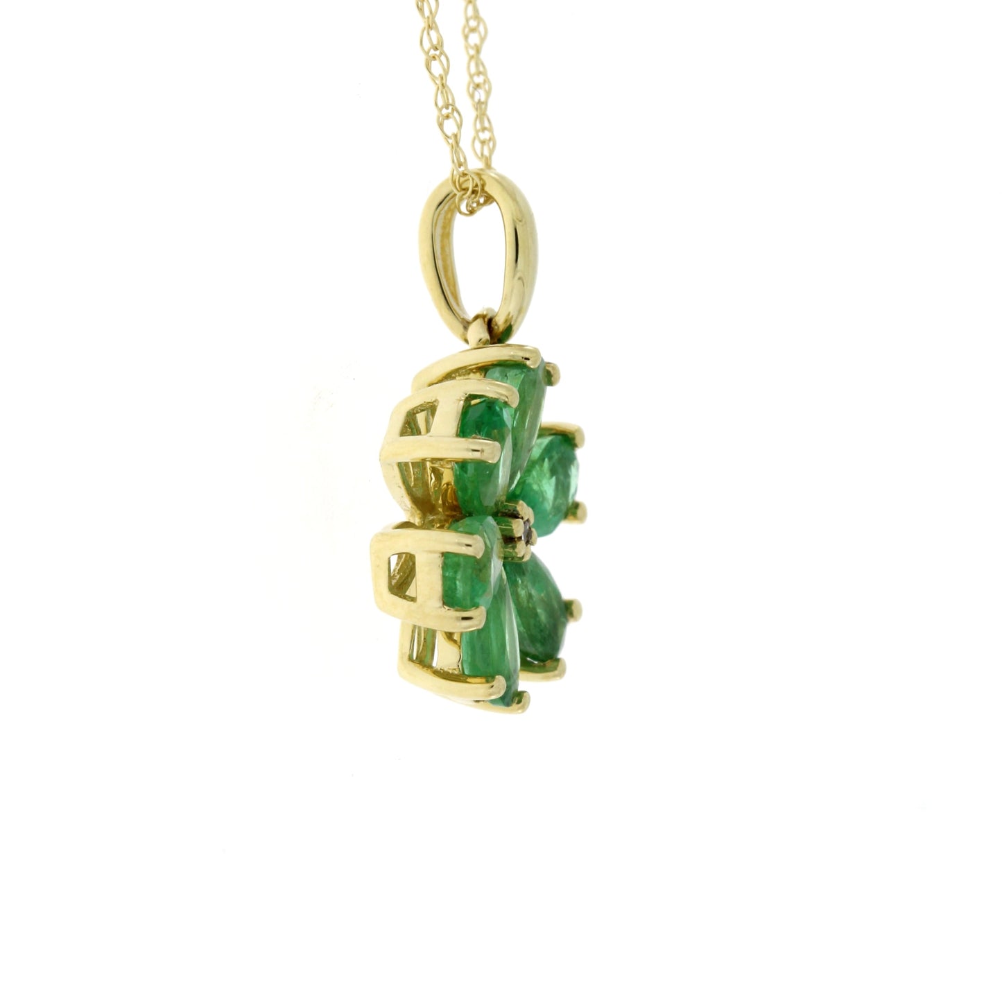 Emerald Diamond Fashion Pendants 14KT Yellow Gold Bids.com