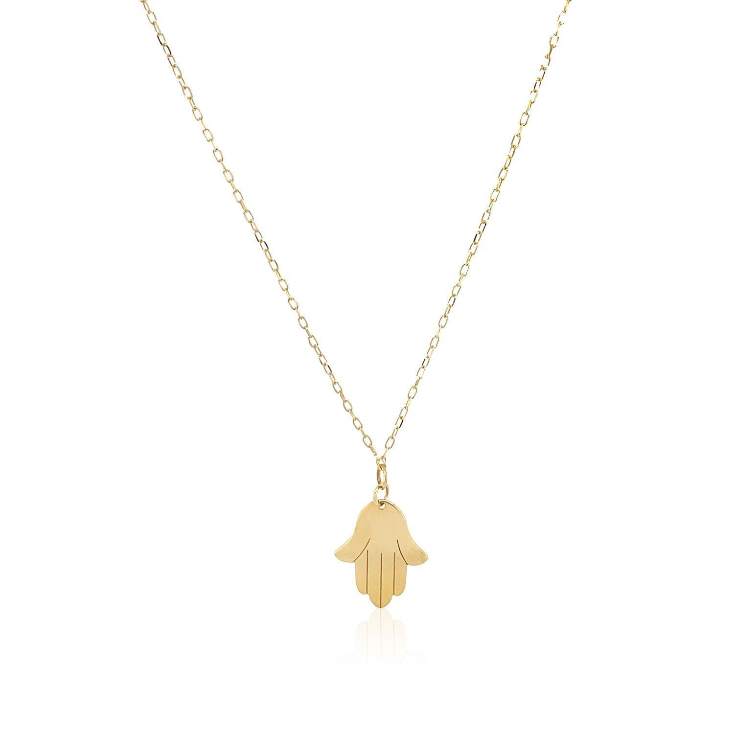 14K Yellow Gold Hand of Hamsa Necklace Bids.com