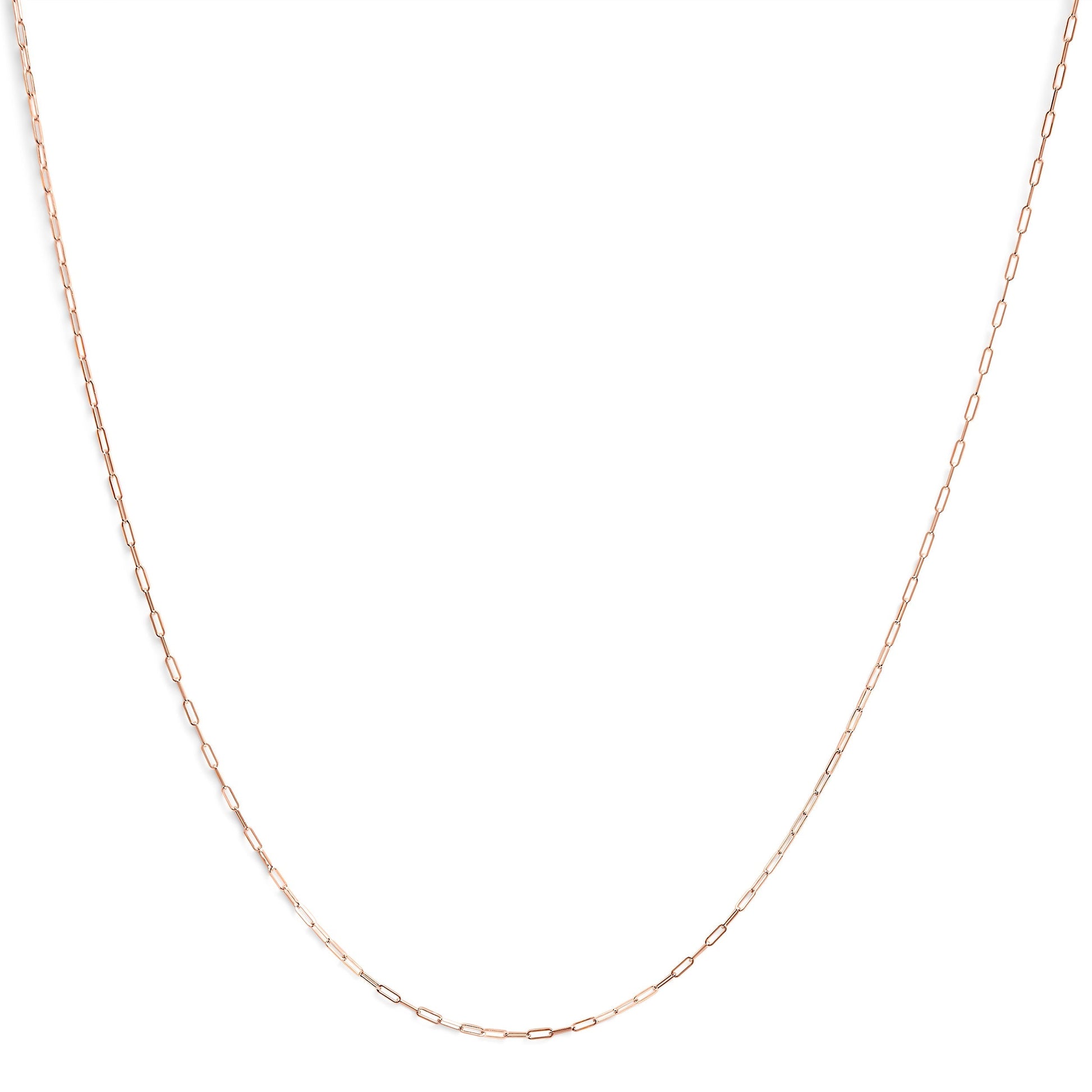 Unisex Solid 14K Yellow Gold 1.5mm Paperclip Chain Necklace - 18 Inches Bids.com