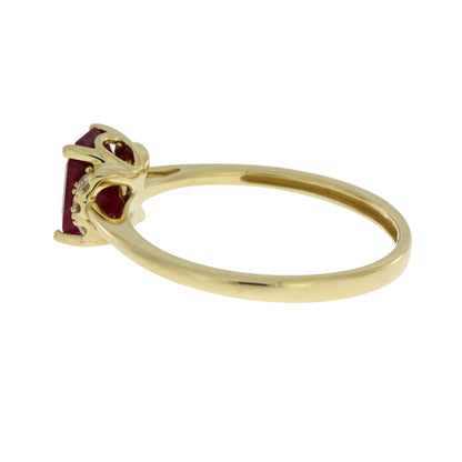 Natural 1.38ct Ruby Diamond Ring 14KT Yellow Gold Bids.com