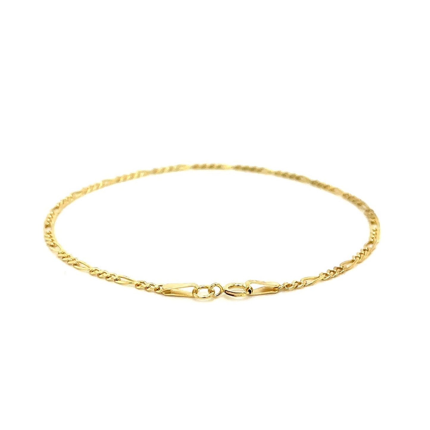 14k Yellow Gold Figaro Bracelet 1.5mm Bids.com