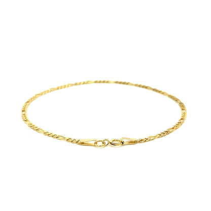 14k Yellow Gold Figaro Bracelet 1.5mm Bids.com