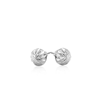 14k White Gold Textured Flat Style Stud Earrings Bids.com