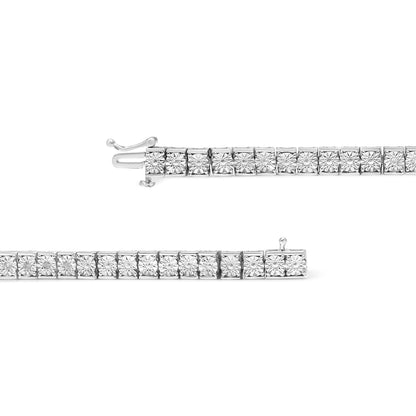 .925 Sterling Silver 1/10 Cttw Diamond 7.25" Link Bracelet (I-J Color, I2-I3 Clarity) Bids.com