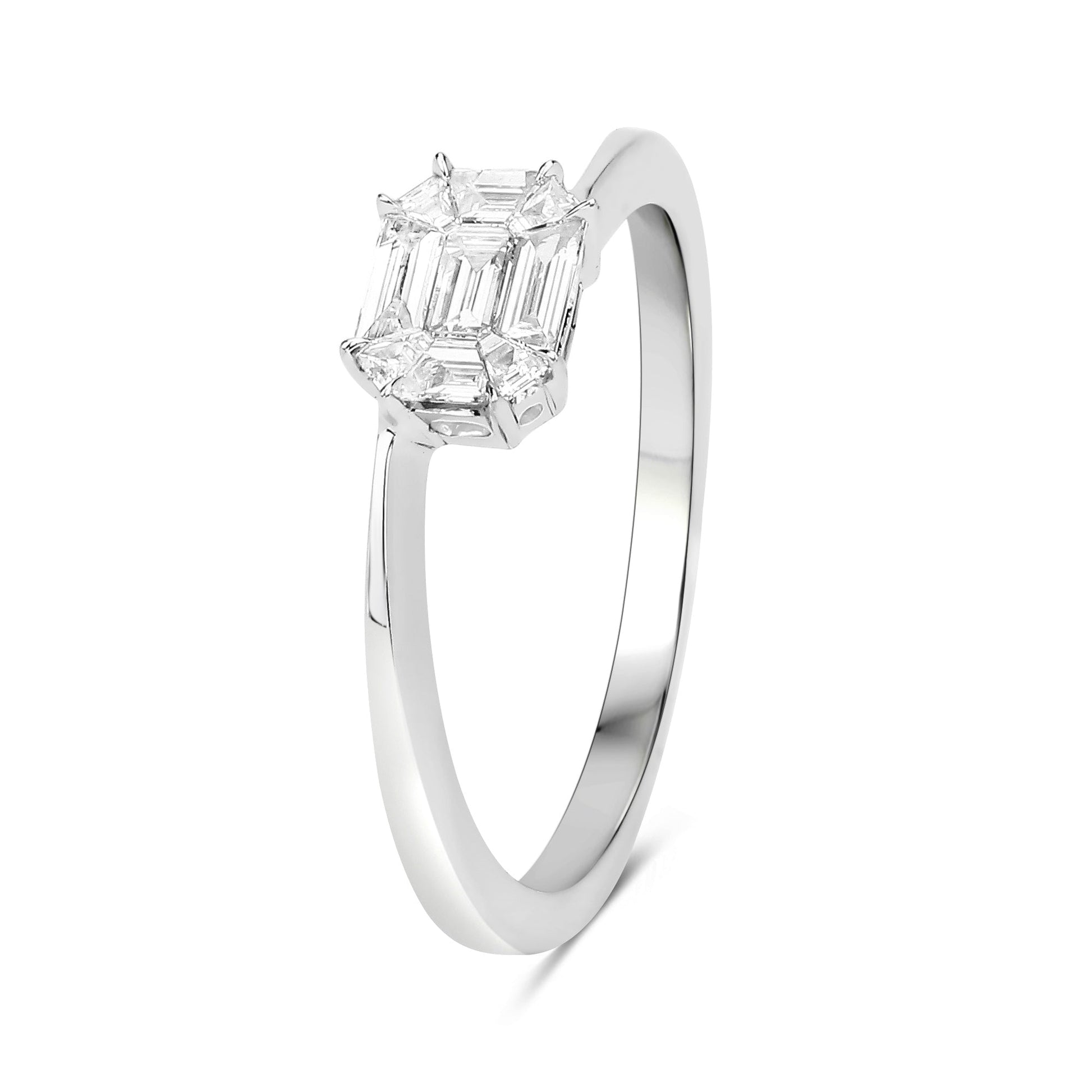 0.33 Carat Genuine White Diamond 18K White Gold Ring (F-G Color, VVS-VS Clarity) Bids.com