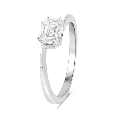 0.33 Carat Genuine White Diamond 18K White Gold Ring (F-G Color, VVS-VS Clarity) Bids.com
