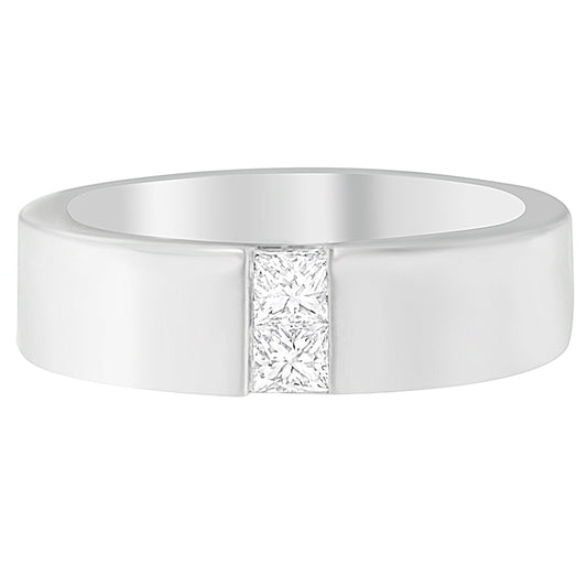 Men's 14K White Gold 1/4 ct.TDW Diamond Channel Band Ring (G-H, VS1-VS2) Bids.com