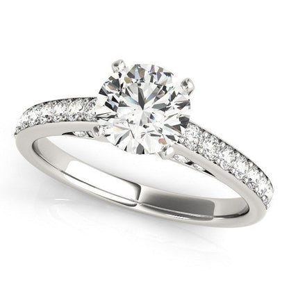 14k White Gold Single Row Prong Set Diamond Engagement Ring (1 3/8 cttw) Bids.com